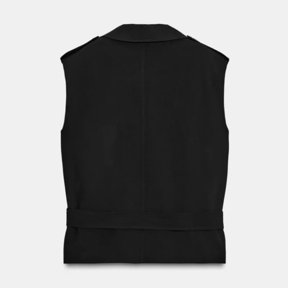 Zara belted vest shoulder pads black - Picture 4 of 11